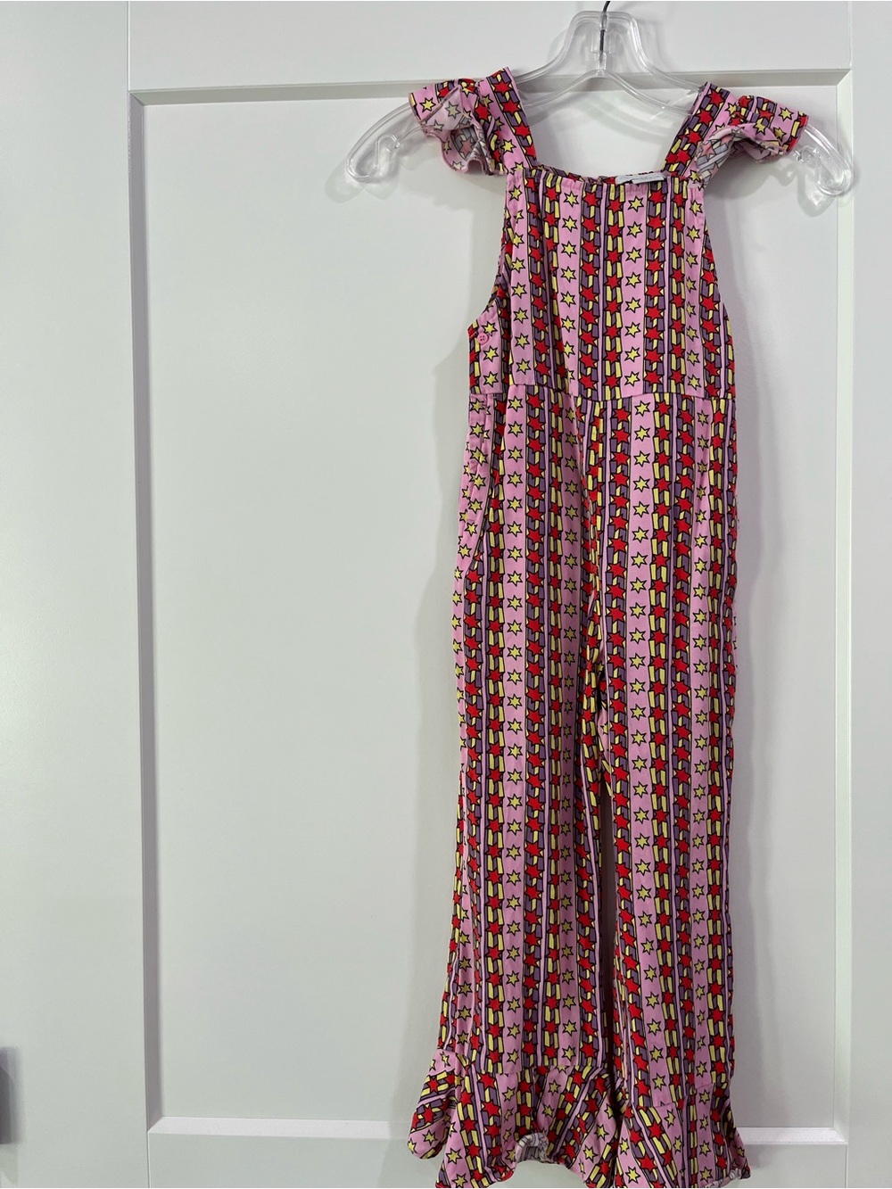 Stella McCartney Girls Pink Star-Print Wide Leg Jumpsuit kids size 6